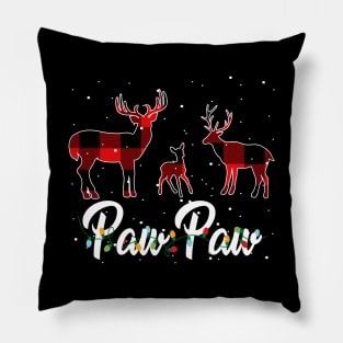 Paw Paw Reindeer Plaid Pajama Shirt Family Christmas Pillow