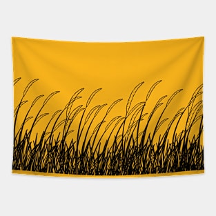 Hand drawn beautiful black reeds Tapestry