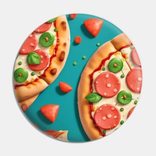 Seamless Pattern Pizza Pin