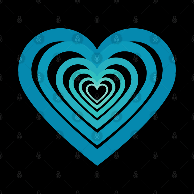 Blue Green Heart Pattern by Peaceful Space AS