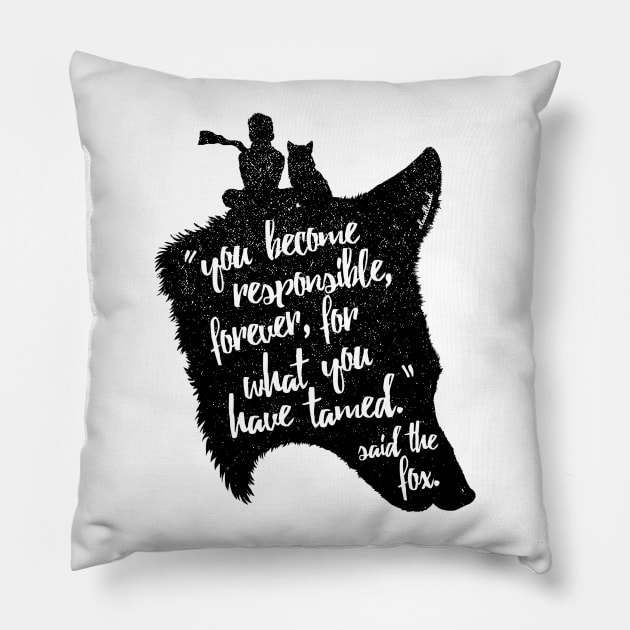 The Prince and the Fox Pillow by cloudlanddesigns