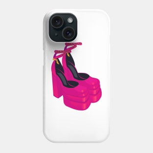 Pink square toe heels Phone Case