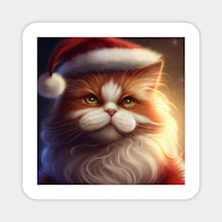 Ginger ragdoll cat as Santa Magnet