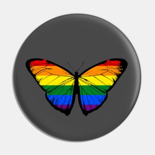 Vintage LGBTQ Pride Rainbow Flag of Butterfly Moth | Support LGBTQ Community and Stand with LGBTQ+ Pin