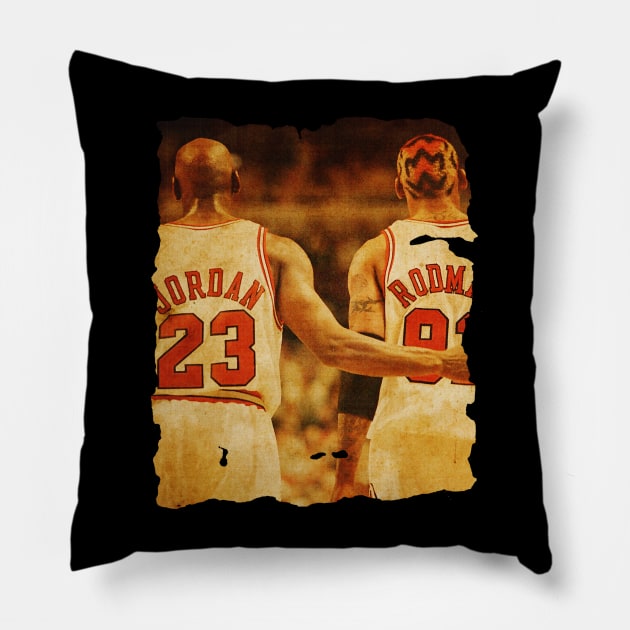 JordanXRodman Pillow by IndianaWild