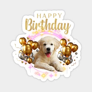 Happy Birthday Labrador Retriever Balloons Magnet