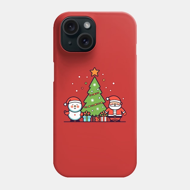 Santa and a Snowman Phone Case by DavidLoblaw