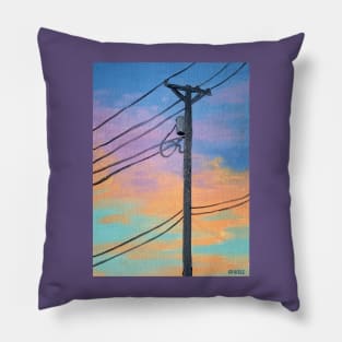 Sunset Telephone Pole Pillow