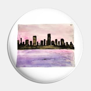 Hazy City Painting Pin