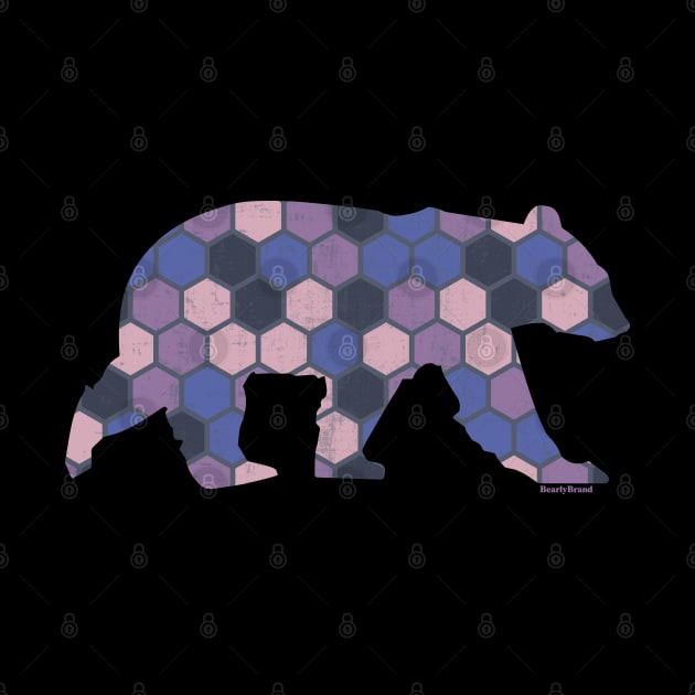 Purple Honeycomb Pattern Bear for Gay Bears | BearlyBrand by The Bearly Brand