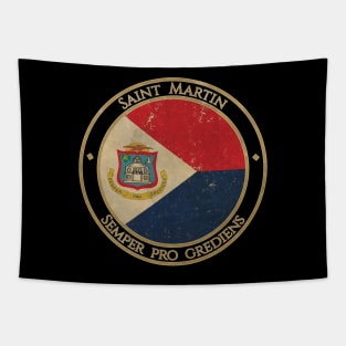 Vintage Sint Maarten USA North America United States Flag Tapestry