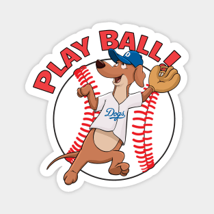 Dodgers Baseball Mascot Dodger Dog Magnet