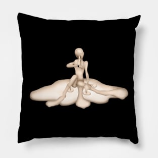 Melting Human Illustration Pillow