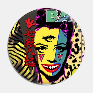 bad bad chemical spill hipster leopard design with clown acid Pin