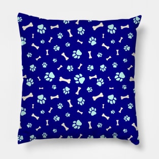 paw print and bone Pillow