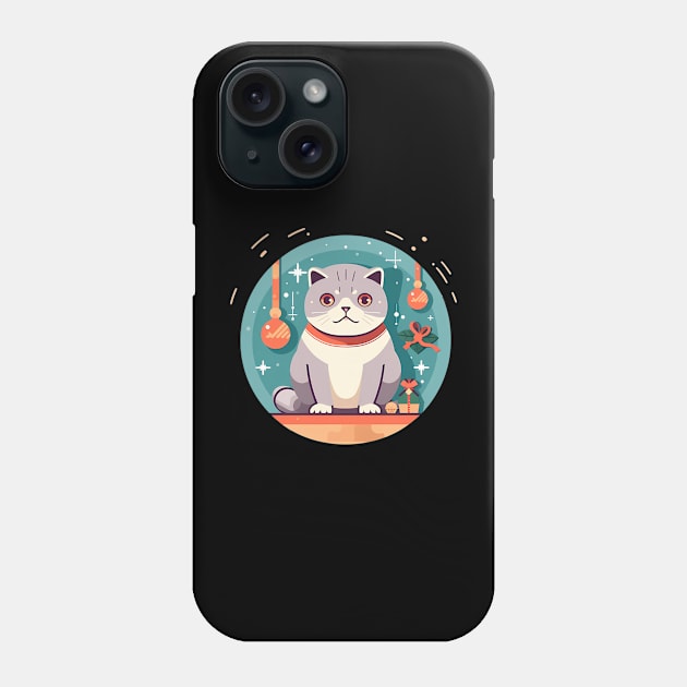 Scottish Fold Cat Xmas Ornament, Love Cats Phone Case by dukito