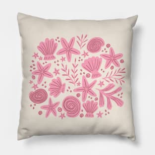 Treasures from the beach - Pink Pillow