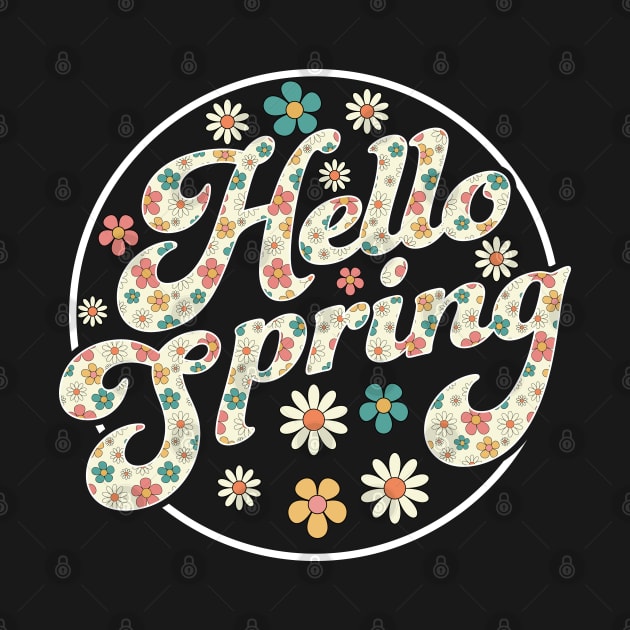 Hello Spring Trendy Easter Daisy Flower Cute Floral Pattern by OrangeMonkeyArt