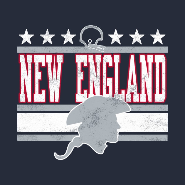 New England Football retro and distressed helmet and stripe by MulletHappens