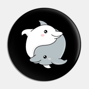 Cute Yin Yang Dolphins Pin