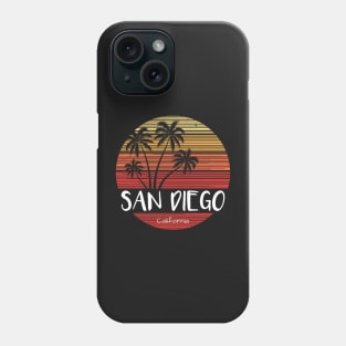 San Diego California Palm Trees Distressed Vintage CA Love Phone Case