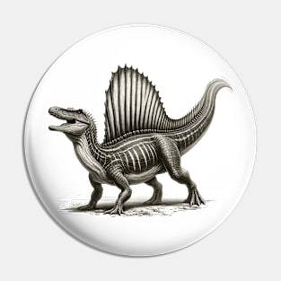 Black and White Dinosaur Pin