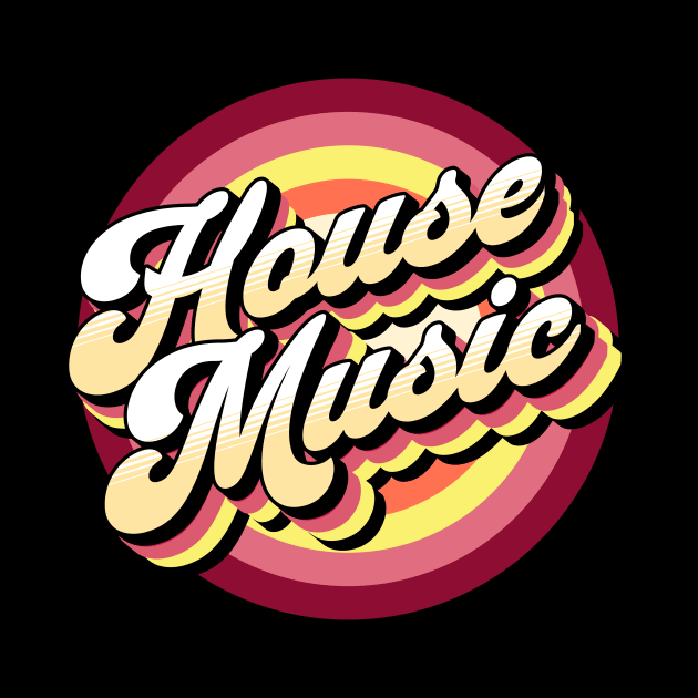 HOUSE MUSIC  - drop shadow target (yellow/red) by DISCOTHREADZ 