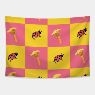 colorful BUG & MUSHROOM Tapestry