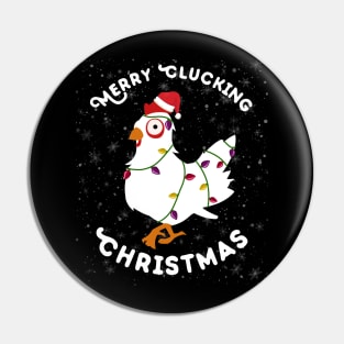 Merry Clucking Christmas Pin