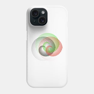 3 spirals in green and red and black overlapping Phone Case