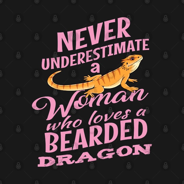 Womens Bearded Dragon Gift Design Girls Who Loves Reptile Print by Linco