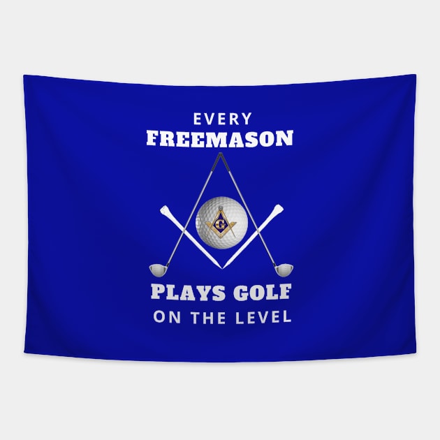 Freemason Plays Golf On The Level - New Tapestry by Hermz Designs