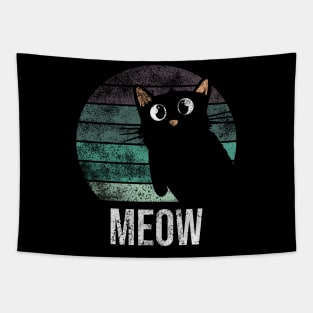 Meow black cat Tapestry