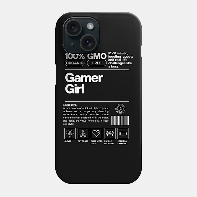 Gamer Girl Description Phone Case by Pink Syrup Workshop