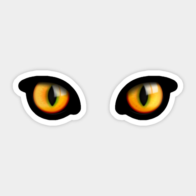 Realistic Beautiful 3d Cat Eyes Look In Dark Black Realistic