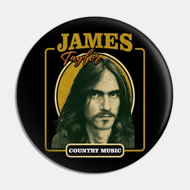 Musician - James Taylor Art Drawing Pin by Rohimydesignsoncolor