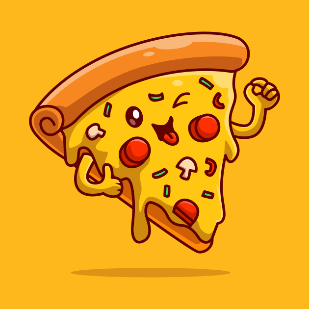 Cute Melted Pizza Thumbs Up by MaiKStore