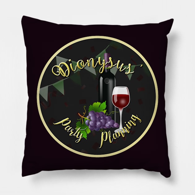 Dionysus' Party Planning Pillow by drawnexplore