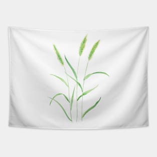 Green Setaria watercolor painting Tapestry