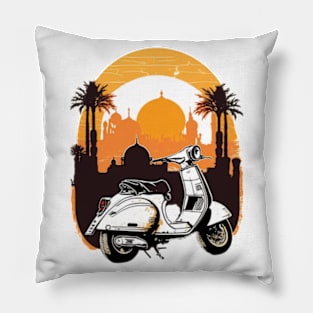 Vespa Sunset Design - Original Artwork Pillow