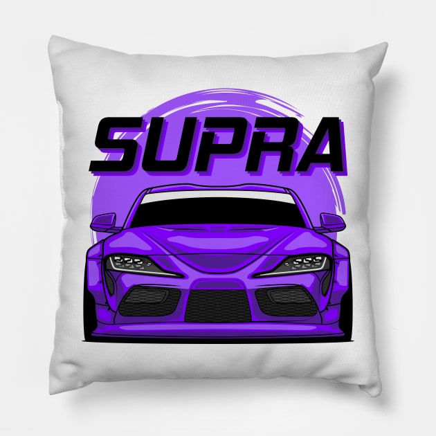 Purple Supra MK V Pillow by GoldenTuners