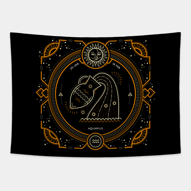 Aquarius Sacred Symbol Tapestry by DISOBEY