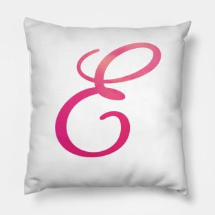 Letter E Monogram, Pink Color Personalized Design Pillow