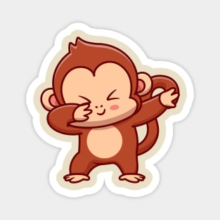 Cute Monkey Dabbing Cartoon Magnet