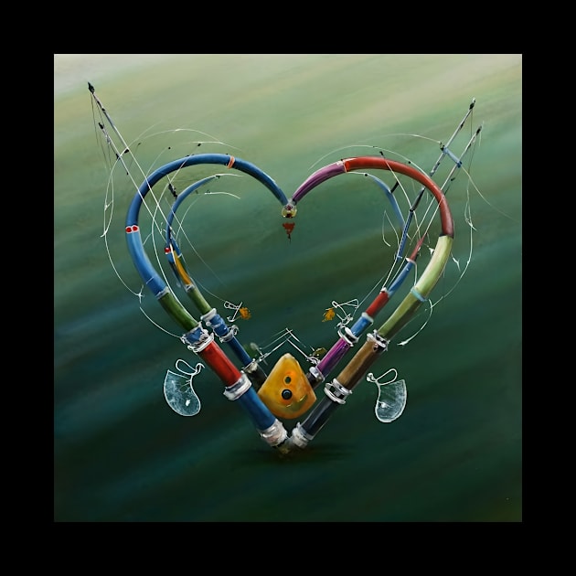 Water Hearts Of Love With Fishing Poles 2 by MiracleROLart