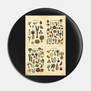 American Midwest Seasonal Fruit and Vegetable chart Pin