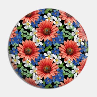 Watercolor Floral Pattern Art Pin