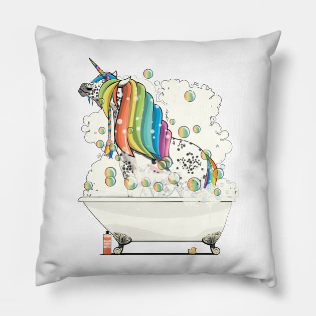 Unicorn in the Bath Pillow by InTheWashroom