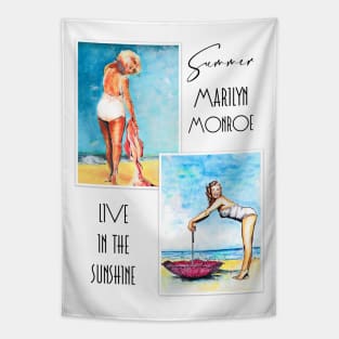 Marilyn Monroe on the beach Tapestry