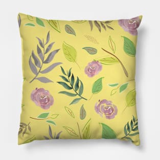 festive watercolor flowers 7 Pillow